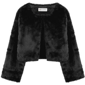Kinder Bolero Faux Fur Jas met Kraag en Pompoms