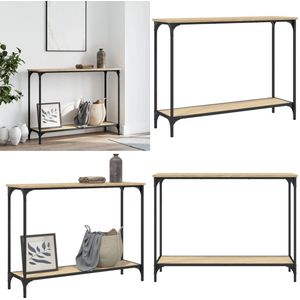 vidaXL Wandtafel 101x30,5x75 cm bewerkt hout sonoma eikenkleurig - Wandtafel - Wandtafels - Bijzettafel - Console Tafel