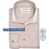 Ledub modern fit overhemd, mouwlengte 72 cm, twill, middenbruin