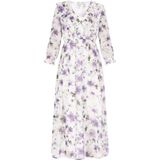 Usha - Wrap Jurk - Midi Lengte - V-hals - 3/4 Mouwen - Bloemenprint