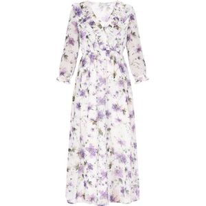 Usha - Wrap Jurk - Midi Lengte - V-hals - 3/4 Mouwen - Bloemenprint