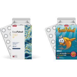 EasyFishoil - Omega 3 voordeelpakket voor kinderen en volwassenen - EasyFishoil Adult + EasyFishoil Kids