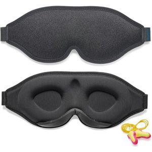 Eye Mask Sleep - Masque de nuit Femme & Homme - Extra Doux -Zwart