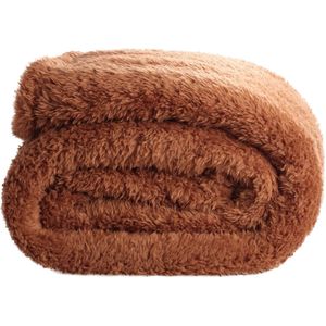 Teddy Fleece Deken - Ultrazacht - 130x170 - camel bruin