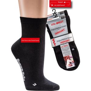 Korte sokken soepel elastiek-loos boord van zachte katoen 2 paar.-Zwart-39-42