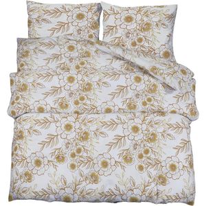 vidaXL-Dekbedovertrekset-240x220-cm-katoen-wit-en-bruin