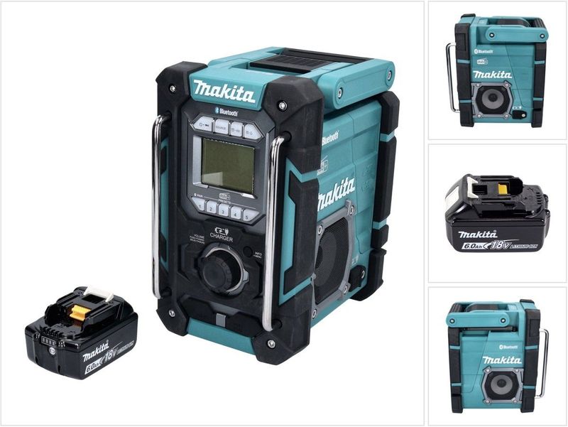Makita - DMR 301 - Snoerloze Bouwplaatsradio - DAB / DAB+ / Bluetooth - Inclusief Accu 6.0 Ah
