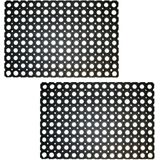 Benson - Deurmat - Zwart - 60 x 80 cm - Rubber - Droogloopmat