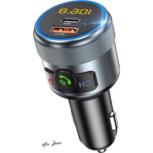 Mrs. Jones Auto Bluetooth 5.1 FM Transmitter 38W Snel Opladen PD+QC Draadloze Bluetooth FM Zender - Sterke Basgeluid .