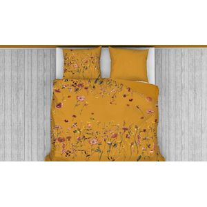 Snoozing Meadow Flowers - Flanel - Dekbedovertrek - Lits-jumeaux - 240x200/220 cm - Okergeel