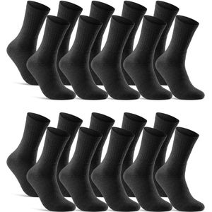 Zwarte sportsokken | Compressie | Extra demping | Merk: Naft | Maat: 35 t/m 50 | 20 Paar