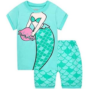 meisjes shortama maat 110 mintgroen