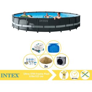 Intex Ultra XTR Frame Zwembad - Opzetzwembad - 610x122 cm - Inclusief Onderhoudspakket, Filterzand, Zwembad Stofzuiger, Voetenbad en Warmtepomp CP