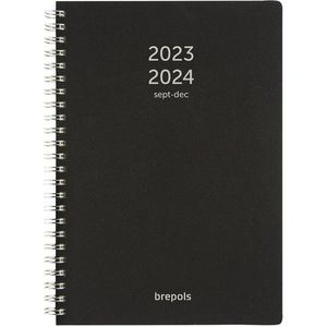 Brepols agenda 2023-2024 - POLYPROP - 16M - Weekly Notebook - Weekoverzicht - Zwart - 14,8 x 21 cm