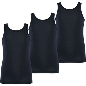 Apollo jongens hemden bamboo - maat 134/140 - 3-pack - marine