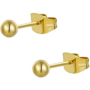 Fako Bijoux® - Oorbellen - Steker - RVS - Stainless Steel - Knopje - 4mm - Goudkleurig