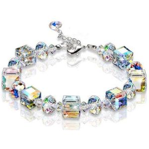 Manks Collection Geometric Swarovski armband kristal - met 18k witgoud