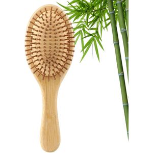 TRANKIELO® - Bamboe haarborstel - Antistatisch, milieuvriendelijk - Geschikt voor alle haartypes