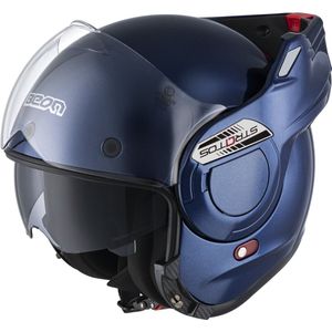 BEON B707 Stratos Motorhelm - XL - Systeemhelm met Zonnevizier - 180º Verstelbare integraalhelm - Jethelm - Metallic Blauw