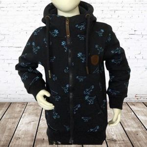 Blauw vest met dinosaurus print -s&C-98/104-Jongens vest