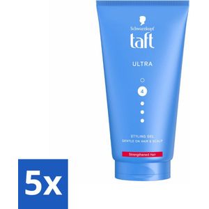 5 x Taft - Ultra 4 - Styling Gel - Stevige fixatie - 150 ml - Haargel - Styling Gel - Stevige Fixatie - Arginine Kracht Formule - Haartype