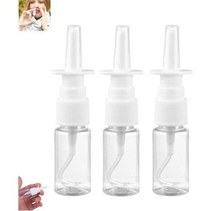 3 stuks - 10ml directe sprayfles - neussprayfles - plastic sprayfles - neusverstuiver - navulfles - transparante sprayfles - neusverzorgingsverstuiver - spraycontainer geschikt voor essentiële zoutolie