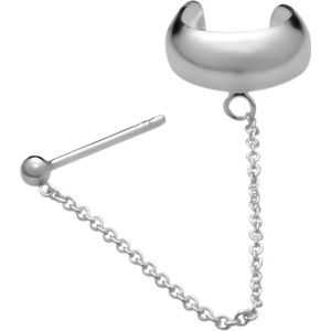 Zilveren oorbellen | Chain oorbellen | Zilveren ear cuff met chain