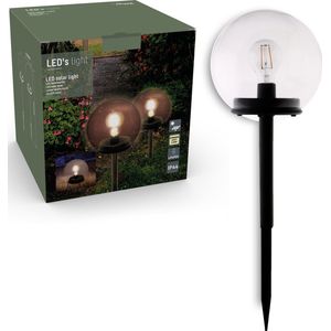 Proventa® Industriele Solar Tuinlampen met lichtsensor - Draadloos - Vintage - Zwart - 4 stuks