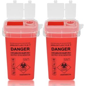 ATOMUS - 1L - Plastic Container - Rode Tatoeage - Voor Scherpe Naalden