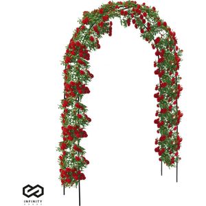 Infinity Goods - Rozenboog - Tuinboog - Rankhulp - Bloemenboog - Voor klimplanten - Metaal - 240 x 140 x 38 cm - Zwart
