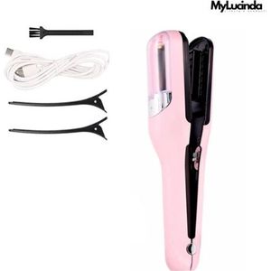 MyLucinda® Elektrische Trimmer voor Gespleten Haarpunten - Verwijdert Droog & Beschadigd Haar - Draadloos Styling Apparaat - Roze