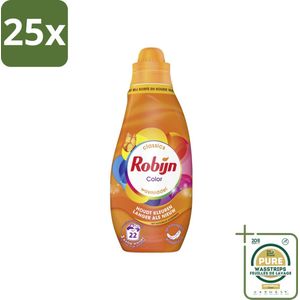 25 x Robijn – Vloeibaar Wasmiddel – Klein & Krachtig Classics Color - 665 ml - Grootverpakking - Koffiezetapparaat
