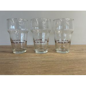 Hertog jan bierglazen set 3x 22cl bierglas stapelglas stapel klein