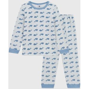 Petit Bateau - Fluwelen Kinderpyjama - Uniseks - Walvisjesprint