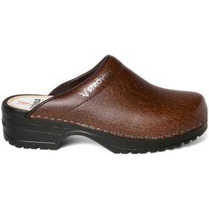 Strovels 303 Open Hak Klomp PU Zool Bruin - Bruin - 48