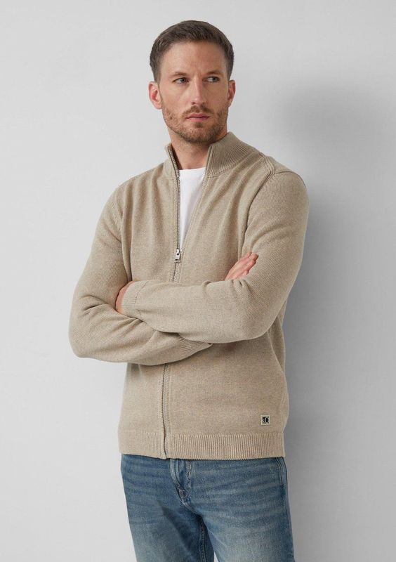 s.Oliver - Gebreid Vest - Beige - Knitwear