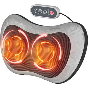 Massagekussen met Warmtefunctie en Afstandsbediening – Ergonomische Shiatsu Rugmassager met 8 Nodes en 3 Snelheden