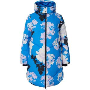 ZIZZI MFLOWER, L/S, COAT Dames Jas - Blue - Maat XXXL (63-64)