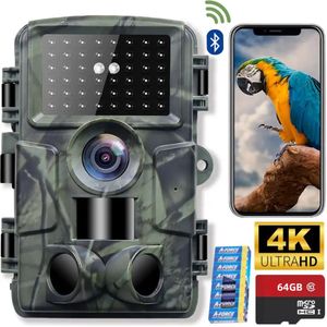 Wildcamera - Nachtzicht - 4K & 60MP - Incl. 64GB SD - Oplaadbaar - Voor Buiten