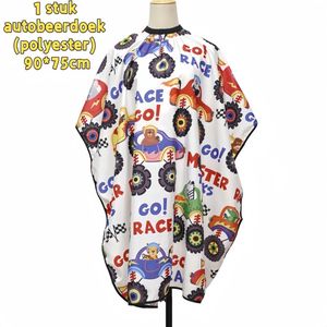 1 artikel - Kinderkapmantel - Professionele kapmantel voor in de salon - Geschikt voor kinderkapsels, styling en knippen - Verstelbare sluiting - Car Bear Cloth (polyester) 90*75cm