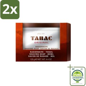 Tabac Original - Scheerzeep in Pot - Rijke schuimvorming - 125 gr - Voordeelverpakking - 2 stuks - Scheerzeep - Scheerbeurt