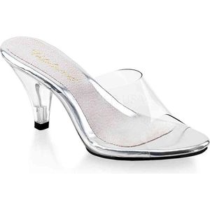 Fabulicious - BELLE-301 Muiltjes met hak - US 7 - 37 Shoes - Transparant/Zilverkleurig