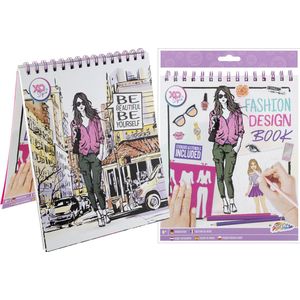 Fashion Design Book | Kleurboek Mode Ontwerpen | Inclusief stickers & stencils | Speelgoed Meisjes