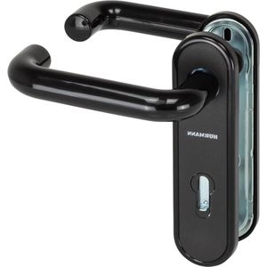 Deurkrukgarnituur D-110 korte plaat zwart PPN - brandwerend multifunctionele deur - H8-5 / Quadro/MZ - 545970