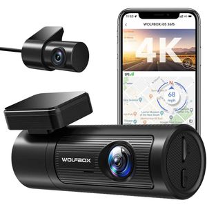 Wolfbox i05 4K Wifi Gps 2CH 32gb dashcam - Wifi met App - Parkeermodus - 4K + Full HD resolutie - Gps - 32gb Micro SD kaart - stijlvolle dashcam voor auto