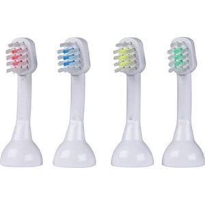 Ultrasone Tandenborstel Opzetstukken voor Kinderen - 4 Stuks in Rood, Blauw, Geel en Mint