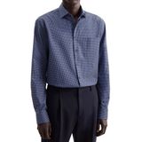 Seidensticker - Businessoverhemd - Donkerblauw - Regular 1/1 Kentkraag print