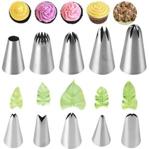 Professionele spuitmonden voor gebak - 10 stuks van roestvrij staal - delicate desserts & cupcakes .