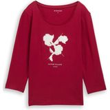 TOM TAILOR - Shirt - Kersrood - Motiefprint - Driekwart Mouw