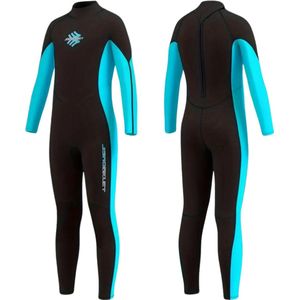 Bovista Wetsuit Kinderen - Swimsuit - Shorty - Surfpak - Duikpak - Lange Mouw - Zwemsuit - Zwart - 4y